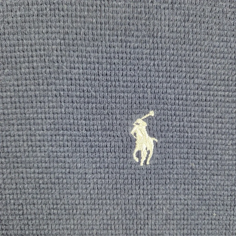 Polo Ralph Lauren‎ Waffle Knit Thermal Shirt Mens 2XL Blue White Pony Sleepwear